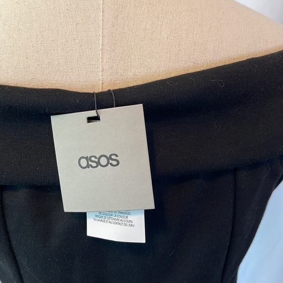 ASOS Cowl Black and White Pleated Party Dress - Picture 5 of 6